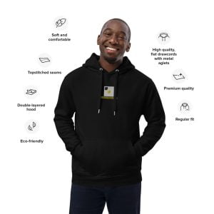 Premium eco hoodie with embroidery - Bordertraveller Activewear