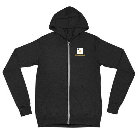unisex lightweight zip hoodie charcoal black triblend front 61fd42efc1e94
